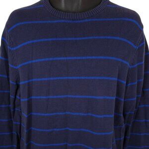 Cherokee Sweater Mens Size Medium Blue Striped Crewneck Jumper